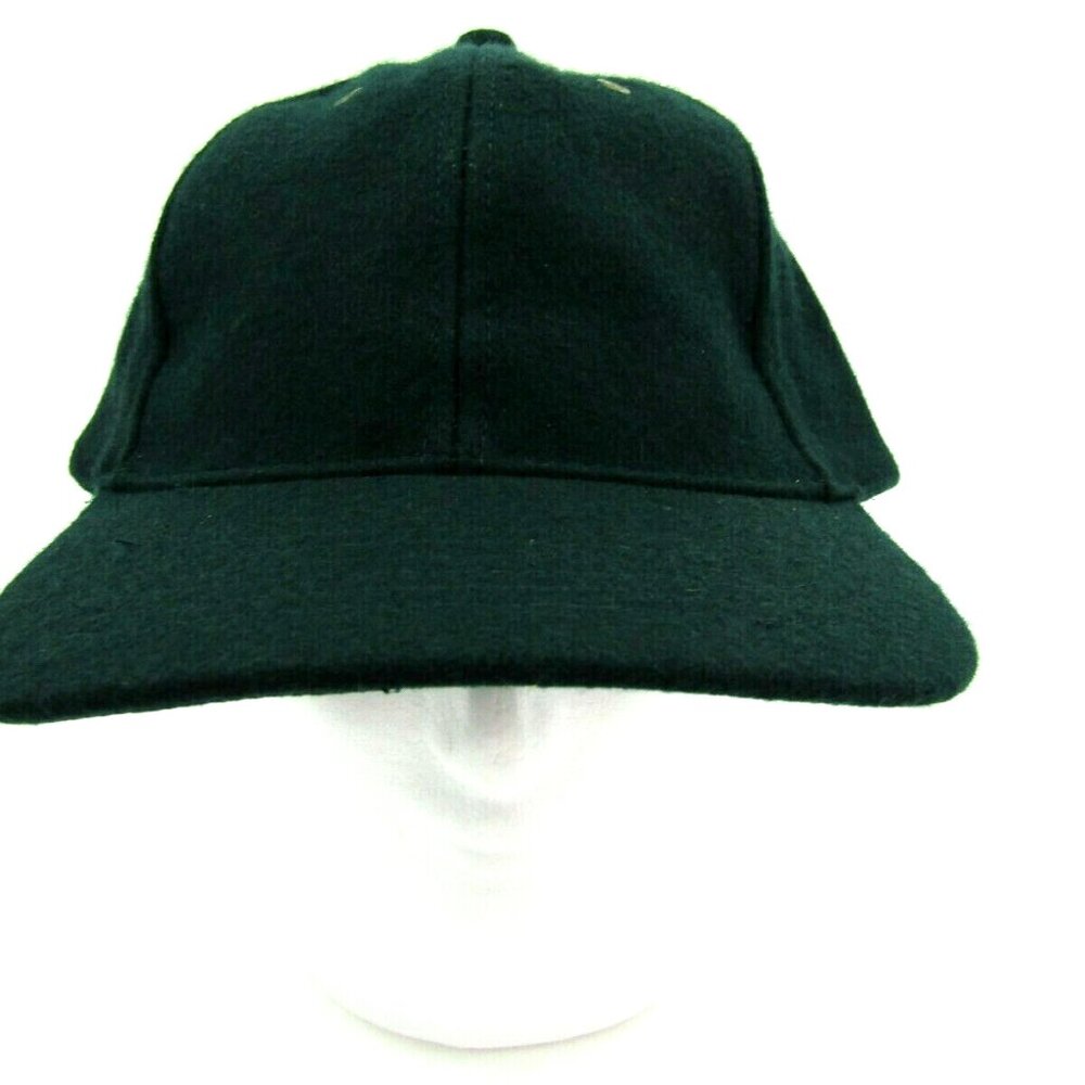 Mega Cap Hat Vintage Solid Plain Strap Back Green… - image 1